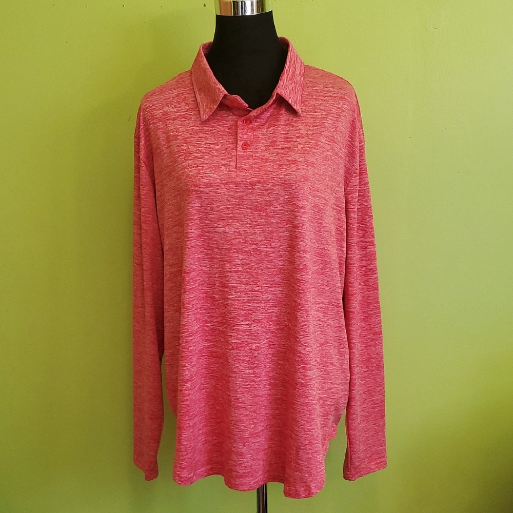 Casual Red White Polo Style Shirt